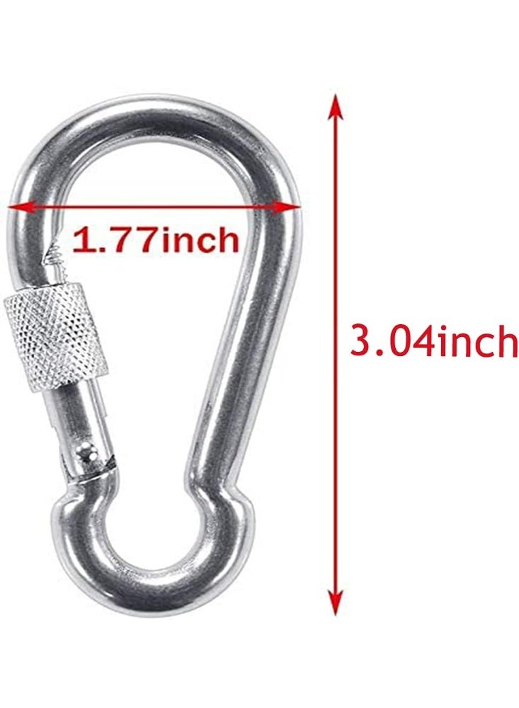 Vok 2Pcs Stainless Steel Spring Snap Key Chain Clip Hook Screw Gate Buckle with Screw Gate Lock for Home,Outdoor Camping,Hiking Fishing,Traveling,Backpack - Image 3